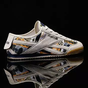 Модные мужские кроссовки PARZIVAL, повседневные кроссовки из парусины для ходьбы на открытом воздухе, 2024, новые модные мужские мягкие кроссовки для вождения с принтом 39