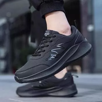 Модные мужские кроссовки Plus 48, черные, легкие, спортивные, на толстой подошве, дышащие, для активного отдыха, модные, удобные, повседневные, водонепроницаемые 39