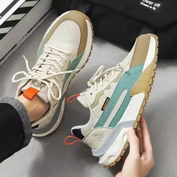 Модные мужские кроссовки, повседневная обувь класса люкс, новые сетчатые дышащие спортивные кроссовки для мужчин, кроссовки на платформе со шнуровкой, теннисные туфли для мужчин 39