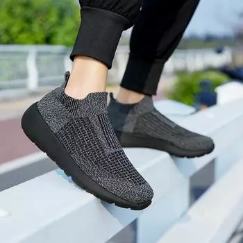 Модные мужские кроссовки, повседневная обувь с сеткой, мужская обувь, легкая вулканизированная обувь, прогулочные кроссовки, мужские кроссовки для бега EU:36 чёрный/белый