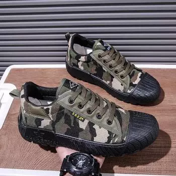 Модные мужские кроссовки, повседневные, из искусственной кожи, дышащие, для ходьбы, на плоской подошве, для мужчин, удобные, спортивные, для тренировок на открытом воздухе 38 армия зеленый