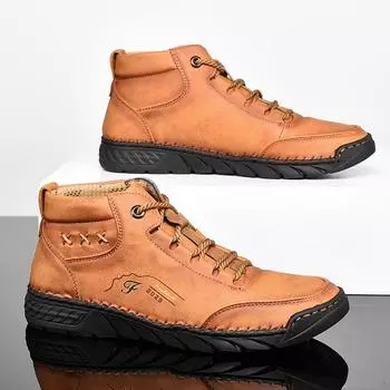 Модные мужские кроссовки ручной работы средней высоты, винтажные ботильоны на шнуровке, ботинки из микрофибры De Hombre, распродажа обуви, мужские ботинки Cuturno Masculinas 38 чёрный