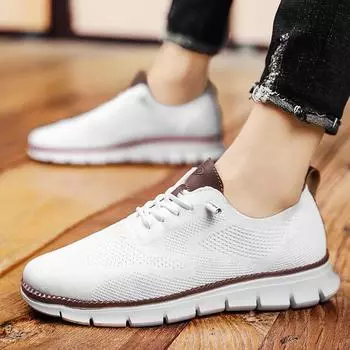 модные мужские кроссовки сетчатые дышащие однотонные удобные балетки беговые спортивные низкие туфли весна осень повседневная обувь Zapatillas 40 чёрный