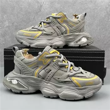 Модные мужские кроссовки сетчатые повседневные туфли на шнуровке мужские легкие вулканизированные туфли прогулочные кроссовки Zapatillas Hombre мужские туфли 38 чёрный