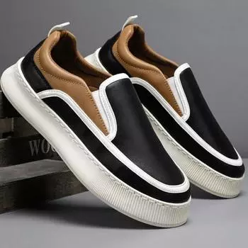 Модные мужские кроссовки, трендовые кроссовки для бега без застежек, удобные весенне-осенние спортивные теннисные туфли, мужские нескользящие легкие туфли на плоской подошве 39 белый