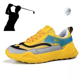 Модные мужские кроссовки, уличные спортивные туфли для гольфа, сетчатая сверхлегкая дышащая обувь для гольфа для мужчин, обувь для тренировок по гольфу на траве 10 небесно-голубой