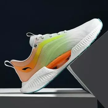 Модные мужские кроссовки. Весна-лето. Кроссовки. Удобная спортивная обувь. Уличная спортивная обувь для ходьбы. Дизайнерская светоотражающая обувь. 39 оранжевый