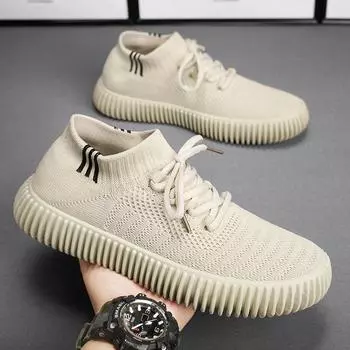 Модные мужские кроссовки Весна Новые дышащие и дезодорирующие мужские повседневные туфли Корейские мужские кроссовки 7 зелёный