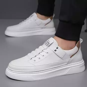 Модные мужские кроссовки в итальянском стиле, дышащая мужская модная обувь для отдыха на открытом воздухе, высококачественная мужская кожаная повседневная обувь, универсальные туфли-оксфорды 38 чёрный