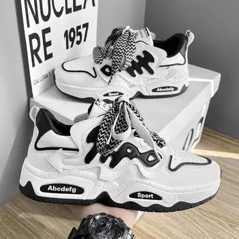 Модные мужские кроссовки весна-осень удобные на шнуровке противоскользящие износостойкие туфли на платформе для скейтборда спортивная обувь для активного отдыха 39 хаки