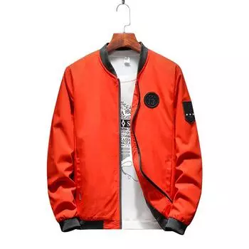 Модные мужские куртки мужские весенние куртки осенние однотонные повседневные тонкие тонкие пальто куртка M чёрный