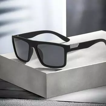 Модные мужские квадратные поляризованные солнцезащитные очки для вождения, спортивные винтажные женские солнцезащитные очки в стиле ретро UV400 коричневый