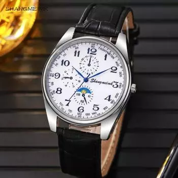 Модные мужские кварцевые часы с кожаным ремешком, оригинальный дизайн, мужские наручные часы, деловые подарки, часы для мужа, семьи, друга чёрный