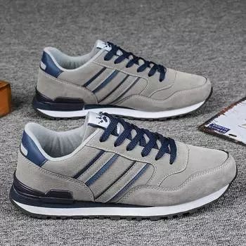 Модные мужские легкие кроссовки для бега, осенние и зимние, замшевые, спортивные, повседневные, теннисные, мужские, модные, трендовые, кроссовки для серфинга Le Fu Shoes 38 синий