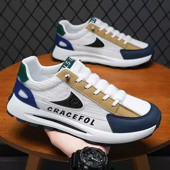 Модные мужские летние кроссовки без застежек для бега Новые мужские кроссовки Нескользящие дизайнерские туфли на платформе Кроссовки для тренировок по теннису на открытом воздухе 38 белый