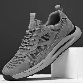 Модные мужские летние кроссовки, дышащая повседневная обувь на шнуровке для мужчин, новые удобные треккинговые кроссовки, легкие кроссовки для отдыха 39 песочный