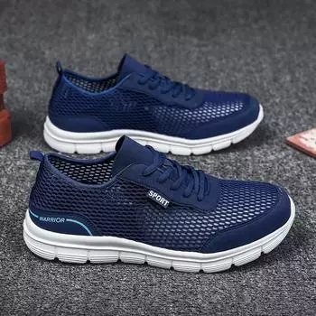 модные мужские летние кроссовки мягкие мокасины прогулочная обувь легкие дышащие сетчатые кроссовки мужские кроссовки Tenis Masculino Zapatillas 38 чёрный