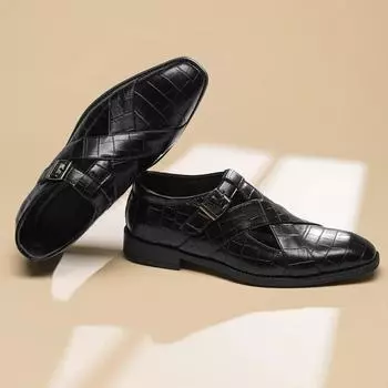 Модные мужские летние сандалии Baotou Hollow Sandals Roman Shoes Business Casual Leather Shoes Men s Sandal 38 чёрный