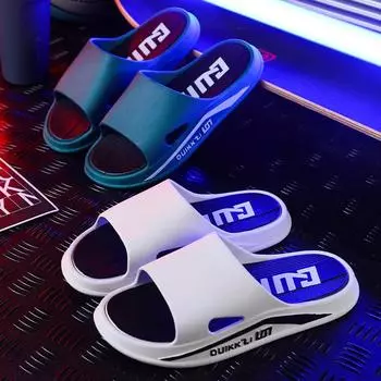 «Модные мужские летние сандалии»: Мягкие повседневные тапочки на толстой подошве для пляжа и использования в помещении. 44-45 (fits 43-44) зелёный/чёрный