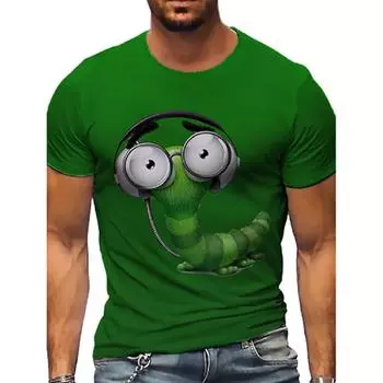 Модные мужские летние забавные футболки с милой забавной лягушкой и графикой, 3D-печать, с короткими рукавами, повседневная одежда в стиле Харадзюку, уличный стиль S