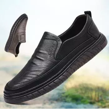 Модные мужские лоферы, кожаные туфли на плоской подошве, классические туфли для вождения, обувь на платформе, мужская повседневная официальная деловая обувь 38 коричневый