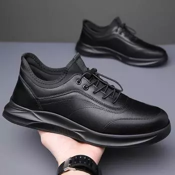 Модные мужские лоферы слипоны модные кожаные кроссовки повседневная обувь мужская высококачественная обувь для отдыха Zapatillas De Hombre мужские белые кроссовки 38 чёрный