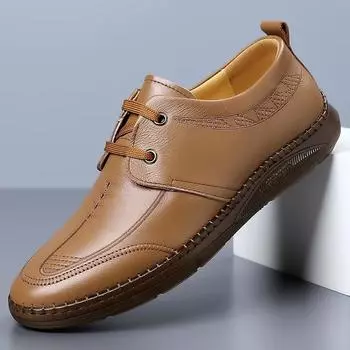 Модные мужские лоферы в корейском стиле, из мягкой кожи, слипоны, мужская повседневная обувь для ленивых, обувь для лодки, мягкая нескользящая вулканизированная обувь 38