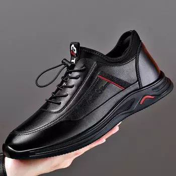 Модные мужские модельные туфли, новые туфли из воловьей кожи, мужские удобные повседневные туфли в британском стиле с низким берцем, туфли на платформе, мужская официальная обувь 44 чёрный