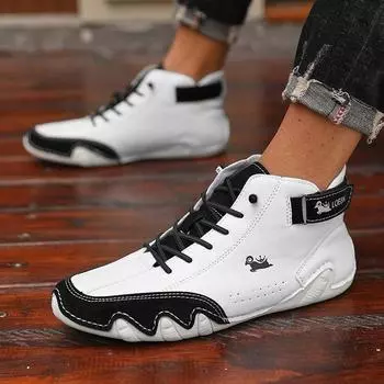 Модные мужские модные брендовые ботинки на платформе, износостойкие легкие модные туфли, кроссовки с высоким вырезом, британские летние дышащие мужские туфли 36