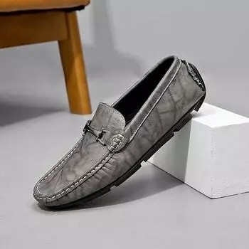 Модные мужские мокасины, дышащие повседневные мужские туфли, повседневные мужские мокасины без застежек в стиле ретро из натуральной кожи, роскошные пенни-лоферы для отдыха и прогулок 38 коричневый