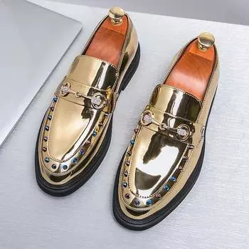 Модные мужские мокасины из искусственной кожи с пряжкой в виде конской головы, удобные мужские деловые повседневные туфли, большие размеры 38-46 37 чёрный