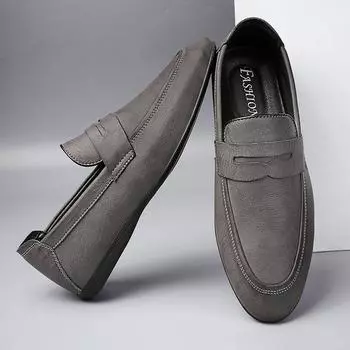 Модные мужские мокасины из натуральной кожи, мягкие мокасины, высококачественная обувь на весну и осень из натуральной кожи, удобные мужские туфли для вождения, без застежек на плоской подошве 38 чёрный