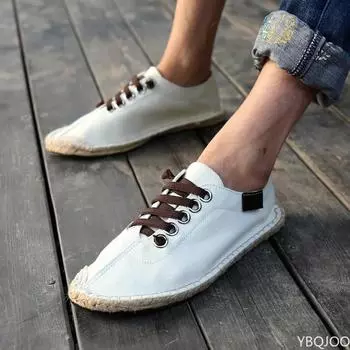 Модные мужские мокасины на плоской подошве с цветочным принтом, мужская повседневная обувь из льна, дышащая, мужская обувь для вождения, мокасины De Hombre 2025, новинка 39