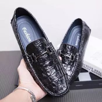 Модные мужские мокасины, обувь для вождения, модная обувь для лодок, мужские брендовые кожаные мокасины, мужская офисная обувь, удобная повседневная обувь для вождения 38 чёрный