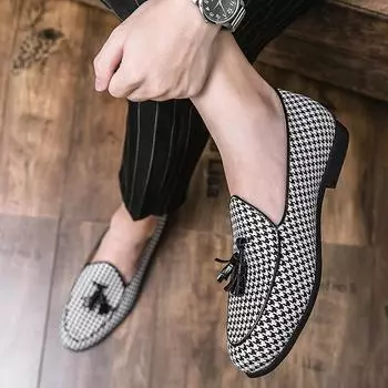 Модные мужские мокасины в британском стиле, осенние мягкие кожаные кроссовки, мужские мокасины, дышащие туфли для вождения, большой размер 38-47 38 чёрный