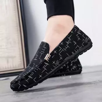 Модные мужские мокасины весна-лето мужская обувь для ходьбы повседневная легкая парусиновая молодежная обувь мужская дышащая модная плоская обувь без застежек-лодочек 39