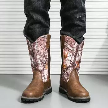 Модные мужские мотоциклетные ботинки Модный дизайнерский стиль граффити На открытом воздухе Модные вечерние Уличные прогулки Повседневные молодежные Черные туфли больших размеров 38 коричневый