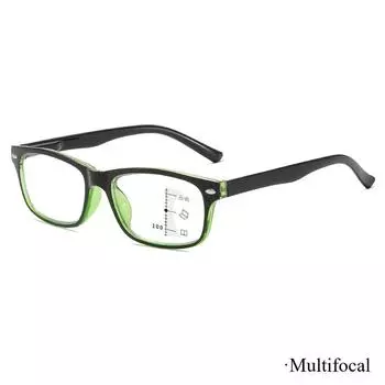 Модные мужские мультифокальные очки для чтения с защитой глаз от синего света, классическая квадратная оправа унисекс с диоптриями до +4,0 +300 зелёный