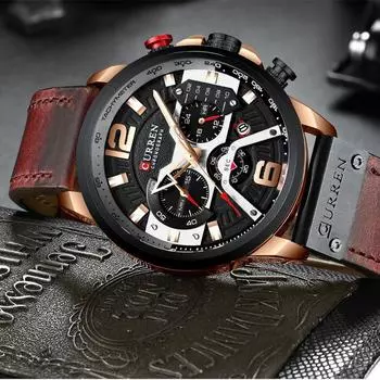 Модные мужские наручные часы с прочным кварцевым механизмом