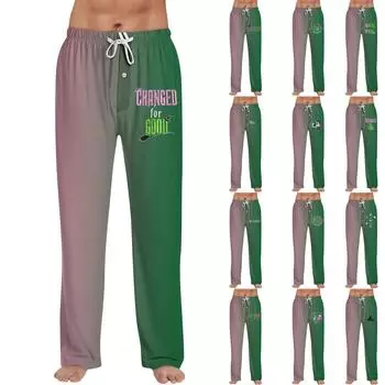 Модные мужские однотонные брюки на шнурке с принтом ведьмы, повседневные пижамные брюки M
