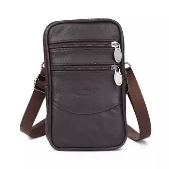 Модные мужские однотонные поясные сумки из натуральной кожи, винтажная маленькая поясная сумка