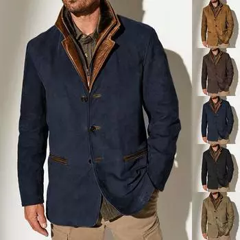 Модные мужские осенне-зимние теплые повседневные кожаные куртки с длинным рукавом на молнии, пальто, топ XXXXL чёрный