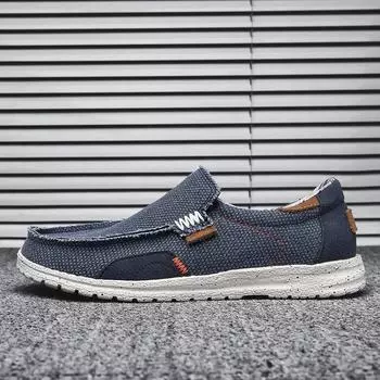 Модные мужские парусиновые туфли большого размера 39-47, мужские мокасины, повседневная летняя новая обувь для мужчин, легкие удобные кроссовки для мужчин 39 серый