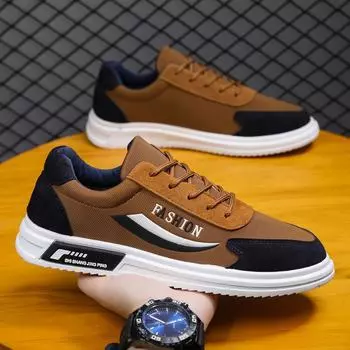 Модные мужские парусиновые туфли Cozok в стиле минимализма со шнуровкой, повседневные кроссовки для мужчин, трендовая модная универсальная мужская повседневная обувь 2024 года, новинка Erkek Ayakkab 39 хаки