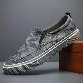 Модные мужские парусиновые туфли модные однотонные мужские вулканизированные мужские туфли для мужчин повседневные туфли без застежек мужские кроссовки 38 чёрный