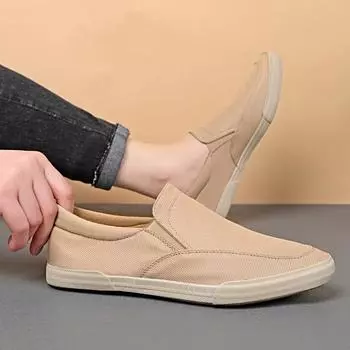 Модные мужские парусиновые туфли Модные однотонные вулканизированные туфли Повседневная обувь на шнуровке Кроссовки Tenis Masculino Zapatillas Hombre BD24057 38 хаки