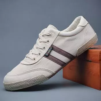 Модные мужские парусиновые туфли весна лето осень повседневные низкие мужские туфли из ткани на шнуровке трендовые мужские кроссовки на плоской подошве скейтборд H454 39 светло-синий