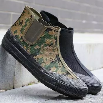 Модные мужские парусиновые высокие рабочие туфли для активного отдыха, износостойкие водонепроницаемые фермерские ботинки Zapatos Para Hombre 225 mm бежевый