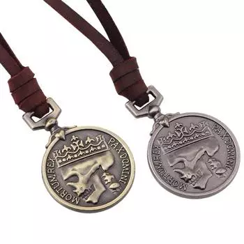 Модные мужские подвески, винтажный кулон с черепом, ожерелье из натуральной кожи, ожерелья, подвески бронзовый