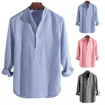 Модные мужские полосатые темпераментные рубашки на пуговицах, тонкие повседневные топы с длинными рукавами XL красный